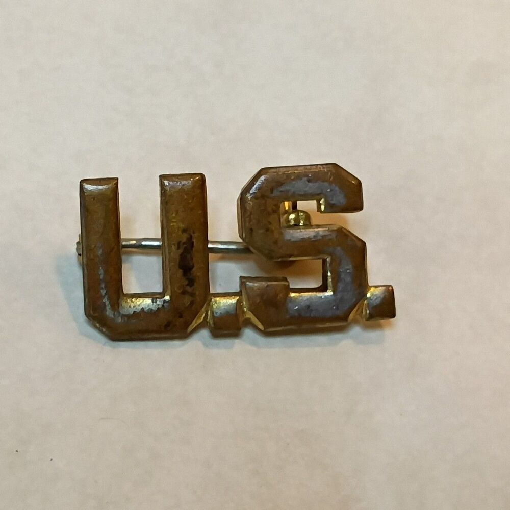 WWII WW2 U S Army USA Officer Collar Insignia Pin Meyer 3/4" x 3/8" Pin